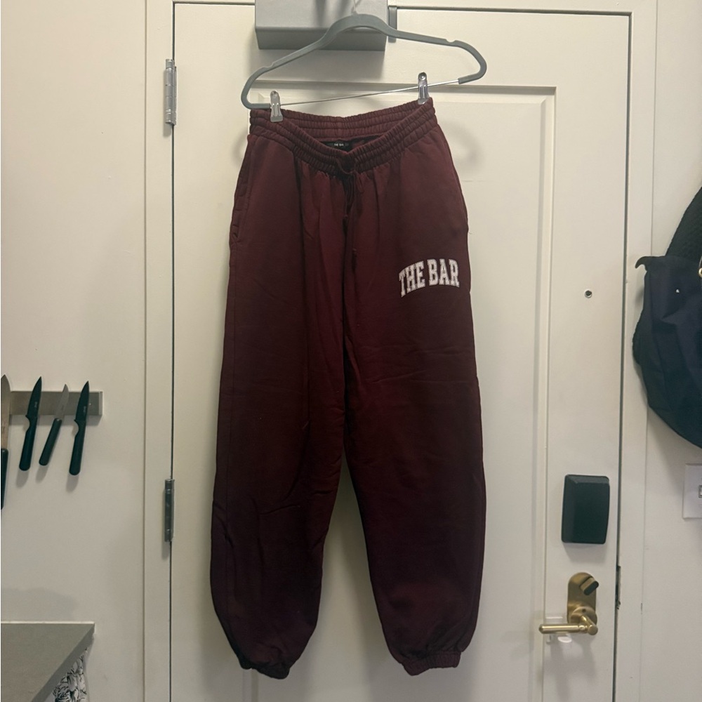 The Bar Maroon Track Pants